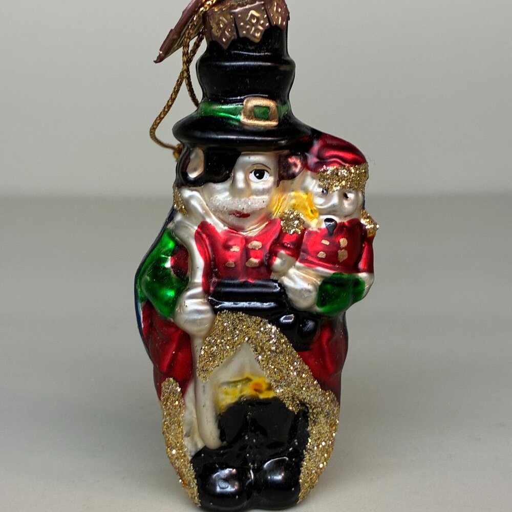Blown Glass Figural Christmas Ornament Thomas Pacconi Man Tall Hat Toy Soldier